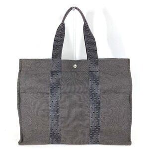 HERMES Her Line GM Bag Tote Bag Business bag Hand Bag Canvas gray